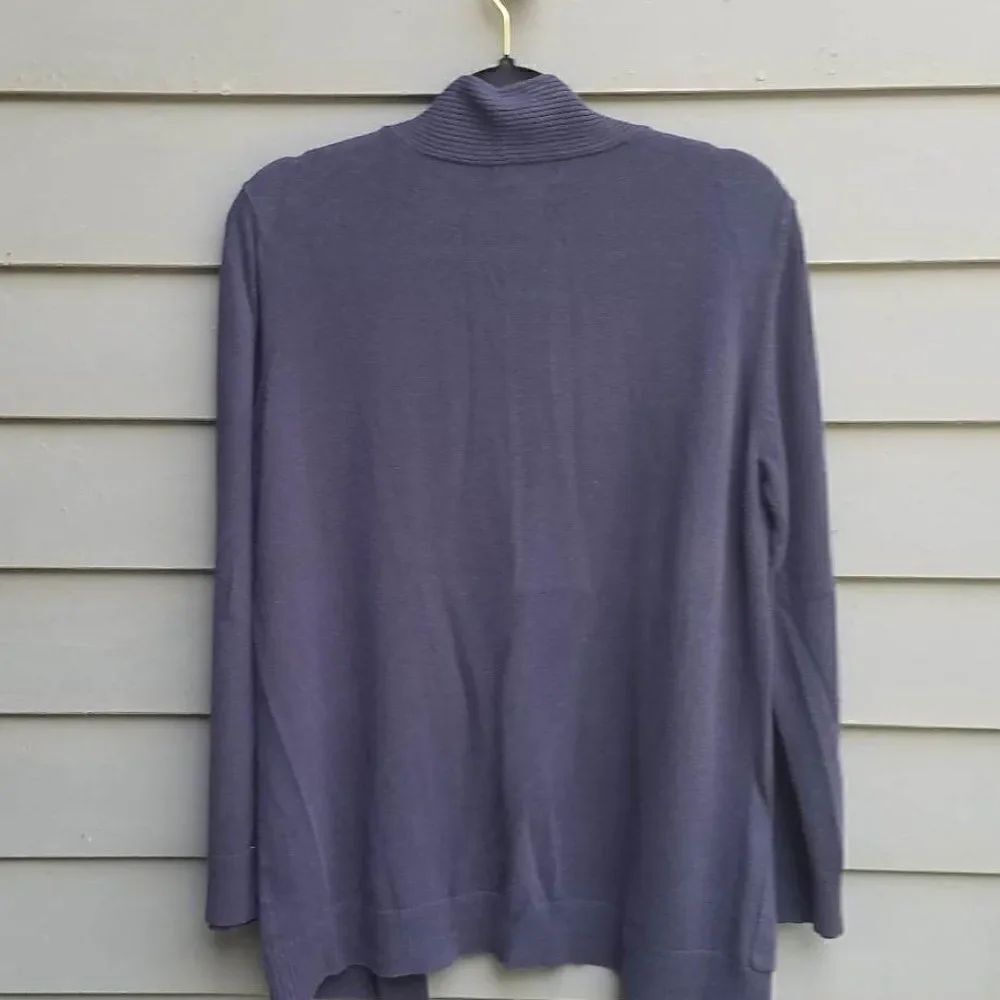 Laura Scott Navy Open Front Cardigan size Large - Picture 3 of 7